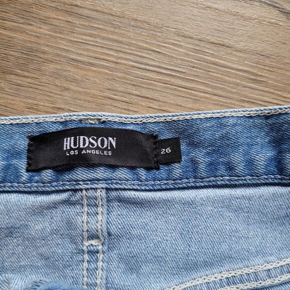 Hudson lulu denim jean pencil skirt raw hem light wash NWT - Picture 7 of 10